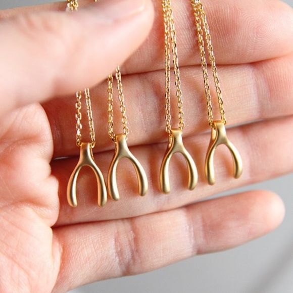 Wishbone Necklace Dainty Delicate Pendant Necklace - Picture 6 of 6